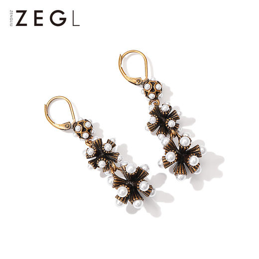 ZEGL巴洛克复古风耳环女2022年新款潮夸张耳钉耳饰长款欧美风耳坠 商品图2