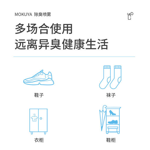 拍1发2「3秒除臭 无异味」MOKUYA 鞋袜除臭喷雾 360ml/瓶 24h长效防臭 倒喷设计 防臭除味 清爽速干 即喷即穿 清新消臭 商品图4