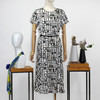FOCALS福柯斯夏季桑蚕丝圆领短袖印花中长款连衣裙FRRBX202NE 商品缩略图0