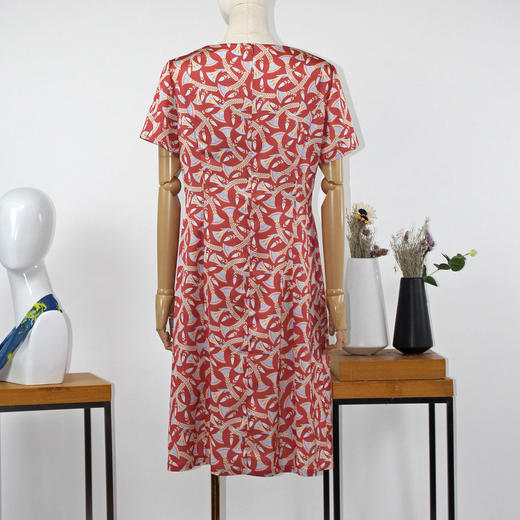 FOCALS福柯斯夏季圆领短袖印花中长款修身连衣裙FRGBX217JV 商品图2