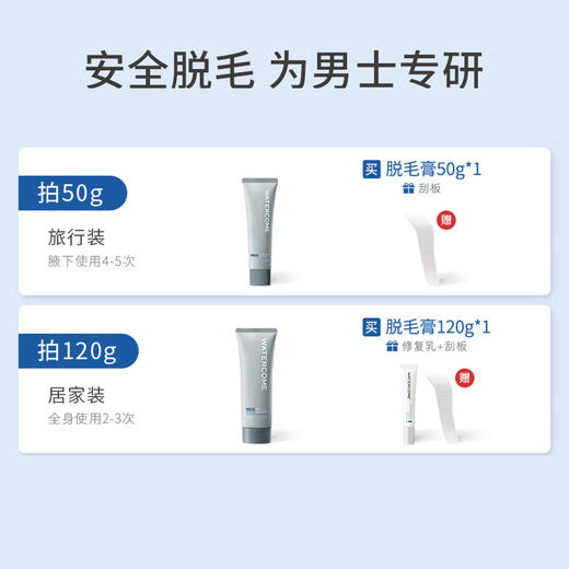 【拍120g享修护乳+刮板】水之蔻脱毛膏男士无痛脱毛 学生腿手臂温和不刺激抑制毛发生长 商品图6