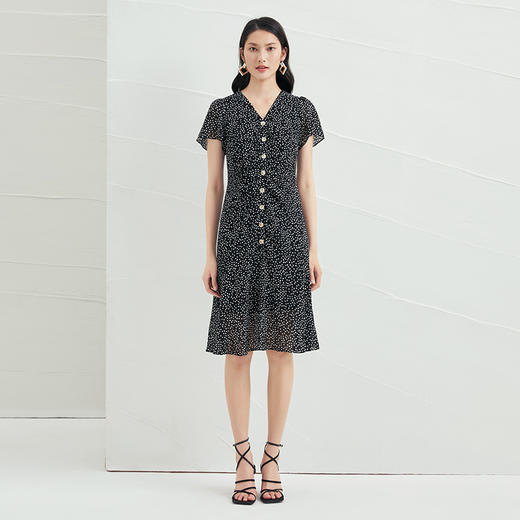 EITIE爱特爱夏季新款透视时尚波点轻薄连衣裙中长款6607324 商品图9