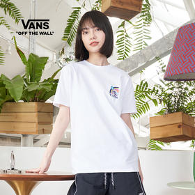 VANS女子短袖T恤白色夏季趣味印花VN0A7Q2CBLK / VN0A7Q2CWHT