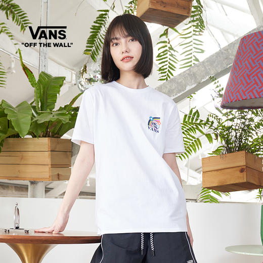 VANS女子短袖T恤白色夏季趣味印花VN0A7Q2CBLK / VN0A7Q2CWHT 商品图0