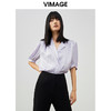 VIMAGE/纬漫纪夏季新款V领五分袖收腰显瘦女短衬衫V1709334 商品缩略图0