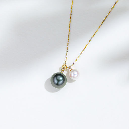 阮仕依恋系列 黑珍珠/日本AKOYA海水G18K金珍珠链 NY6-9.5YLAB 商品图2