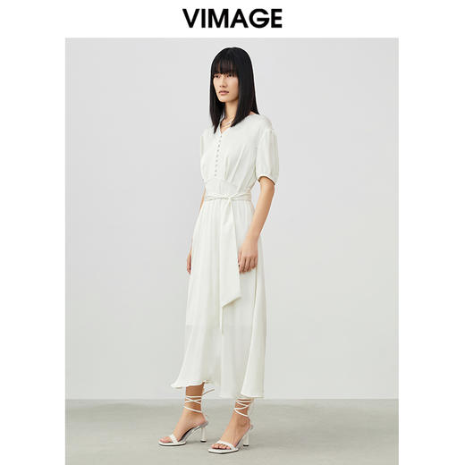 VIMAGE/纬漫纪夏季新款束腰法式高腰连衣裙V1707364 商品图1