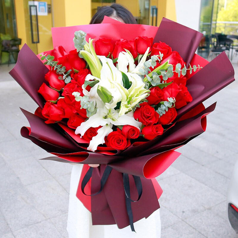 乐园/花的嫁纱38女神节母亲节520七夕情人节花店送花上门2小时速达