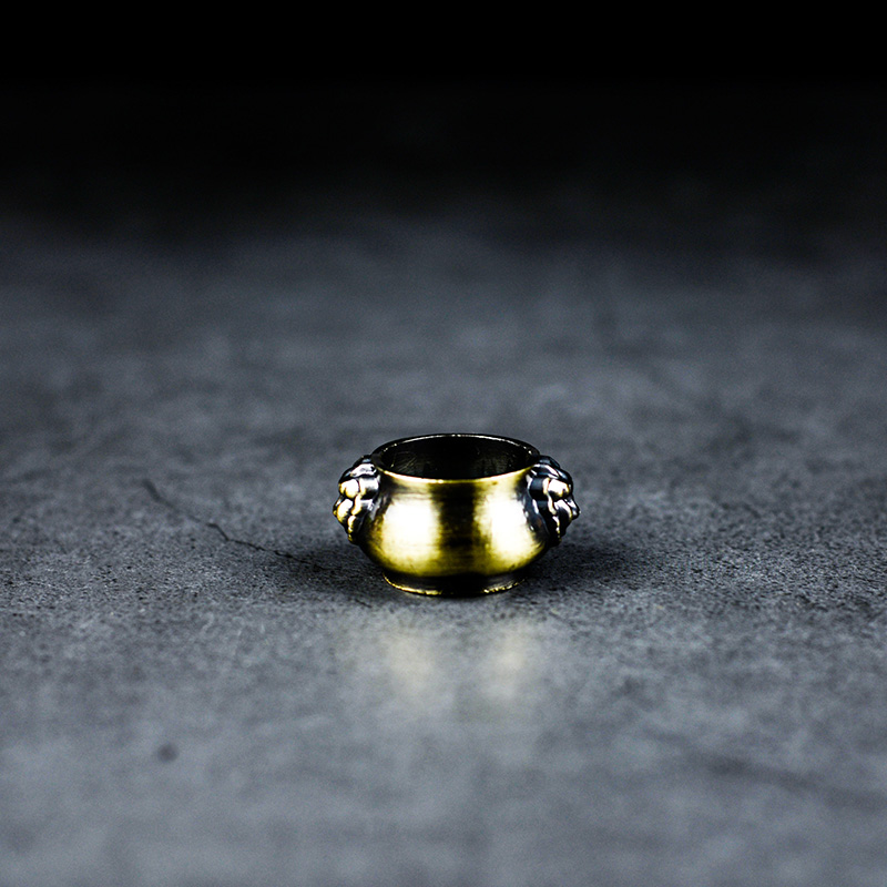 合金双耳狮子小香插