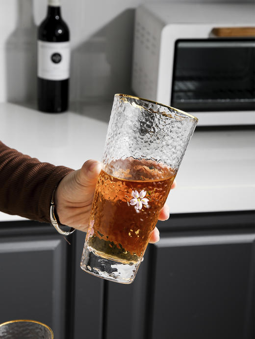 绿典FHN005-W白花描金描金低杯小号-锤目纹白花水杯 商品图1