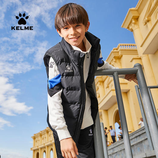 卡尔美儿童棉马甲 春季新款坎肩足球运动防寒保暖外套男童 商品图3