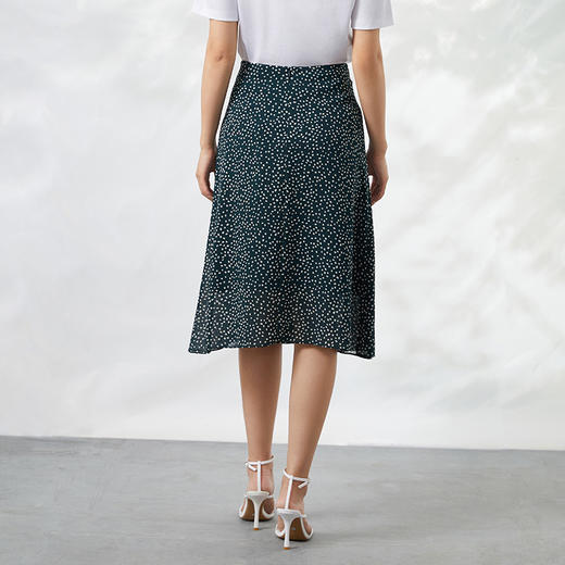 下架-EITIE爱特爱夏季新款时尚复古波点印花A字垂感半身裙女裙6606302 商品图5