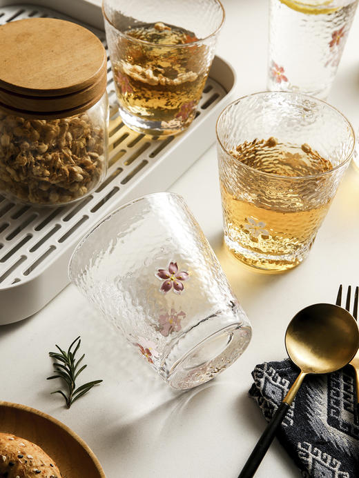 绿典FHN005-W白花描金描金低杯小号-锤目纹白花水杯 商品图2