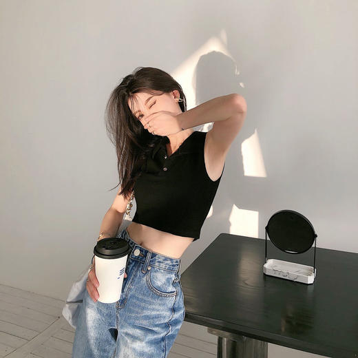 黛唯梵短款修身挂脖小吊带背心女夏季新款外穿辣妹潮ins网红打底衫上衣 商品图7
