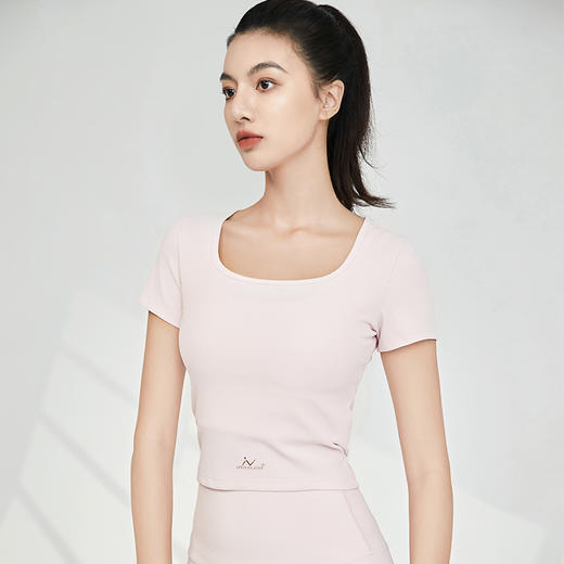 【买一送一】李欣普拉提2022春夏罗纹裸感紧身瑜伽普拉提短袖上衣LX2882A（无胸垫）（活动产品，收货7天内支持调换、不退款） 商品图2