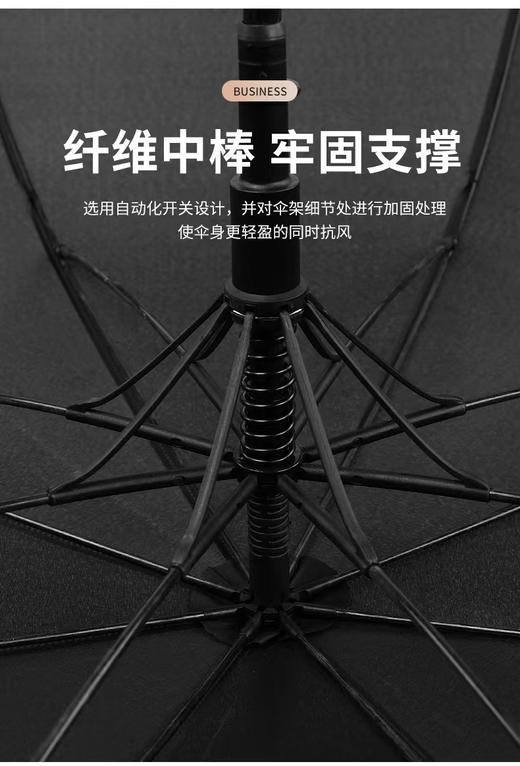 长柄雨伞大号超大抗风长把黑色深蓝棕色直柄防风商务特大号自动雨伞长柄直杆超大双人三人加固厚抗风暴雨1把 商品图4