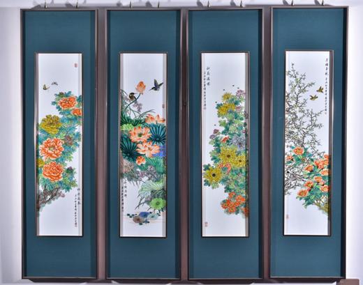 春夏秋冬四季花鸟四条屏 商品图0
