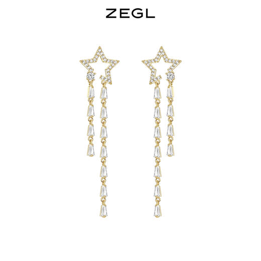 ZEGL星星流苏耳环女2022年新款潮气质耳钉高级感925银针复古耳饰 商品图0