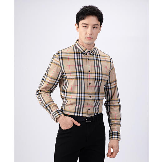 GOOD LUCK/德鲨经典流行色格纹精致舒适长袖衬衫BY21306-825 商品图3