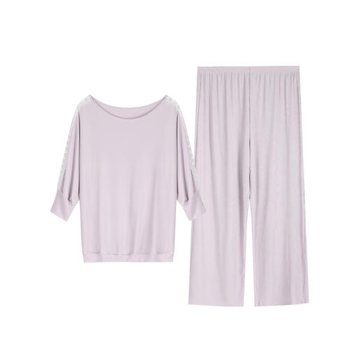 安莉芳E-BRA安蓓佳新品莫代尔中袖长裤睡衣套装女家居服KL00100 商品图3