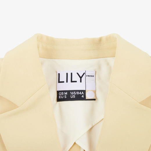 LILY2022夏新款女装气质款纯色别致褶皱修身西装外套122220C2163 商品图1