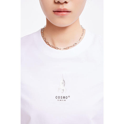 LILY2022夏新款女装时尚休闲印花柔软圆领短袖T恤衫122230VT342 商品图3