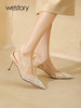 westory镂空花纹网纱透气不累脚细高跟单鞋女2022年夏季新款W22AH54941 商品缩略图2