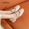 Westory2022年夏季新款法式方头水钻包头后空玛丽珍鞋S22AH55021 商品缩略图1