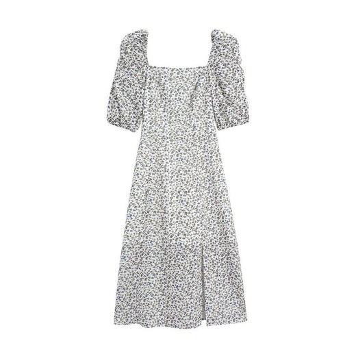  LILY2022夏新款女装法式复古方领印花泡泡袖连衣裙122240C7194 商品图4