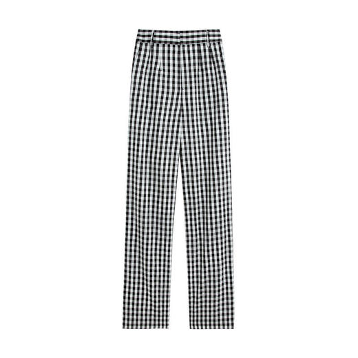 LILY2022夏新款女装时尚气质格子显瘦高腰直筒休闲裤122240C5140 商品图4