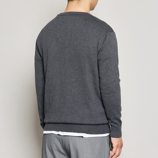 墨麦客男装2020秋季新款圆领纯色套头毛衣男士宽松针织衫外套2338 商品图1