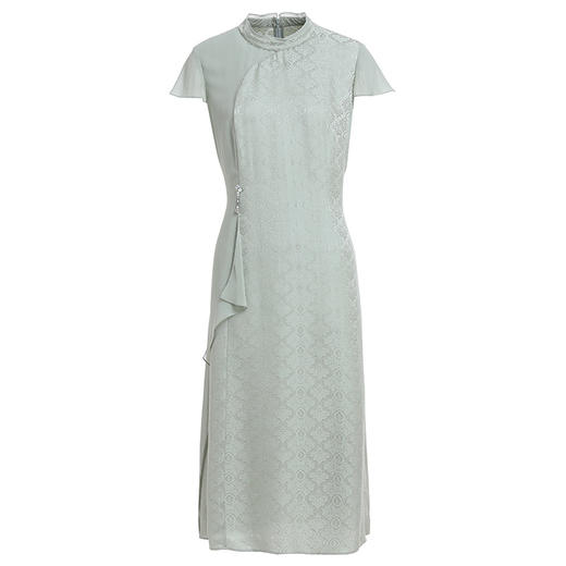 【花罗】乔万尼真丝桑蚕丝连衣裙夏季新款小飞袖旗袍设计EF2E313 商品图4