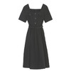 谜底2022夏季新款简洁通勤收腰显瘦大方领短袖连衣裙222ML0694 商品缩略图4