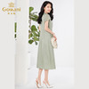【花罗】乔万尼真丝桑蚕丝连衣裙夏季新款小飞袖旗袍设计EF2E313 商品缩略图3