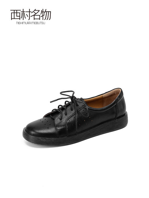 西村名物2022春季新款小皮鞋女美式复古女士乐福鞋时尚女鞋X22AM19791 商品图2