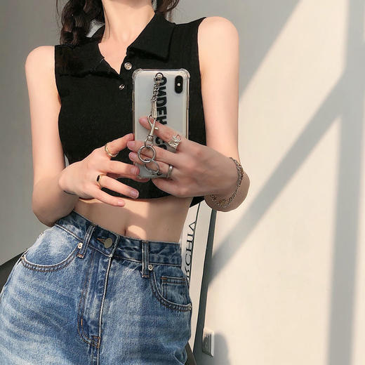 黛唯梵短款修身挂脖小吊带背心女夏季新款外穿辣妹潮ins网红打底衫上衣 商品图9