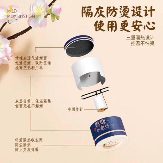 【想灸哪里灸哪里】仁和微烟小悬灸艾灸盒随身灸家用礼盒艾条艾柱粒小筒灸 商品图3
