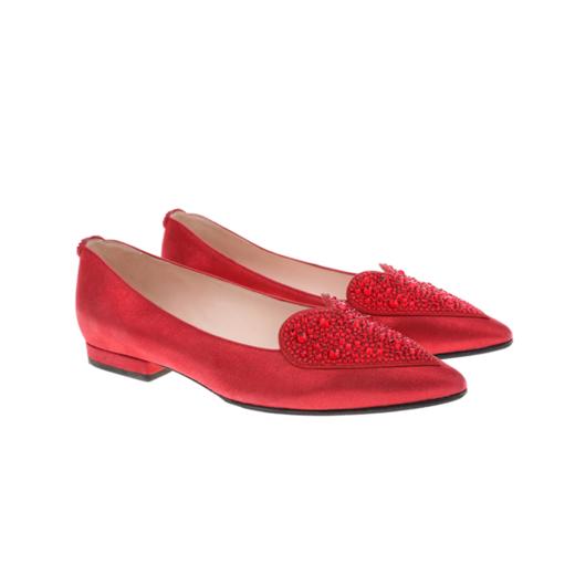 sheme真皮女鞋尖头平底水晶烫钻时尚优雅女士单鞋可定制 商品图0