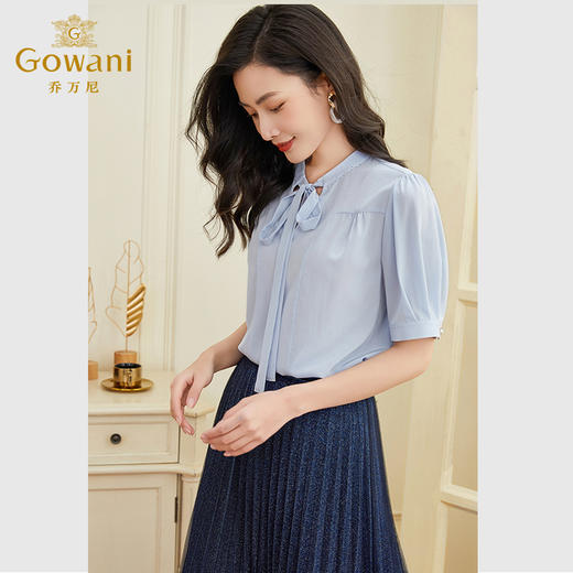 乔万尼真丝衬衫女上衣减龄设计小衫EF2C329 商品图3