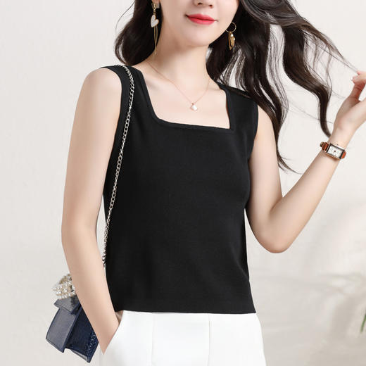 冰丝方领小背心，西装内搭上衣无袖吊带打底衫CC-32-2005 商品图1