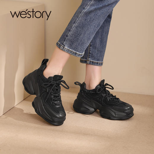 westory2022年厚底增高百搭休闲透气运动老爹鞋W22AM54901 商品图2