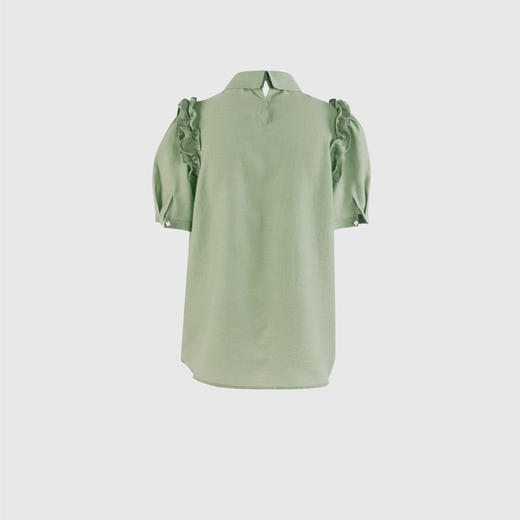 领订珠肩荷叶边衬衣 商品图3