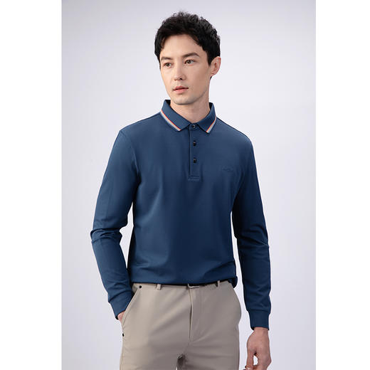 GOOD LUCK/德鲨棉桑蚕丝混纺舒适柔软两色可选长袖T恤BY22109 商品图2