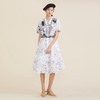 谜底2022夏季新款复古文艺矿石印花纯棉收腰短袖连衣裙222ML0676 商品缩略图0