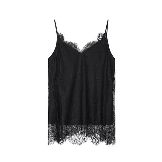 安莉芳性感深V蕾丝吊带睡衣女士舒适薄款冰丝家居上衣EL00220 商品图3