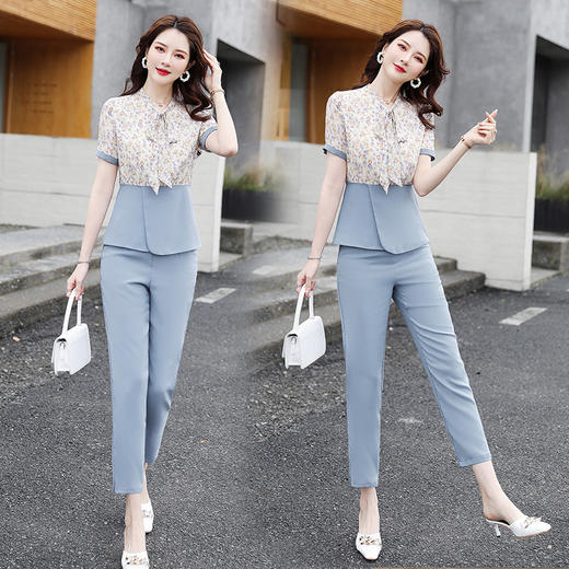时尚气质，夏季印花休闲拼接套装HR-XFYM2109 商品图2