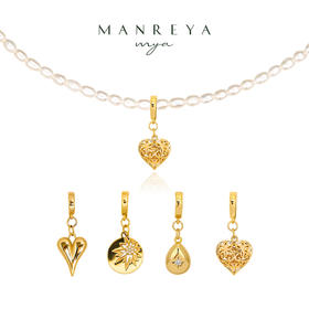 Manreya玛芮雅「爱乐之城」淡水珍珠法式复古吊坠套装项链可替换女锁骨链