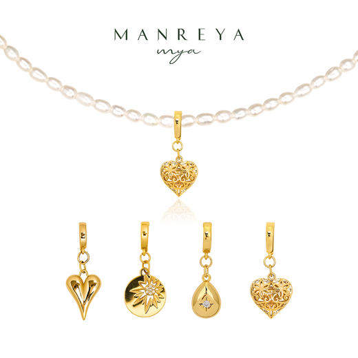 Manreya玛芮雅「爱乐之城」淡水珍珠法式复古吊坠套装项链可替换女锁骨链 商品图0