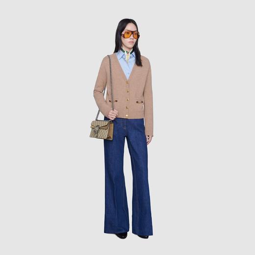 GUCCI 古驰 女士Dionysus系列GG小号虎头扣肩背包酒神包 乌木色单肩斜挎包 49962392TJN 商品图7