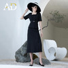 AD赫本风职业套装裙收腰夏新款职业装黑色法式连衣裙两件套 商品缩略图1